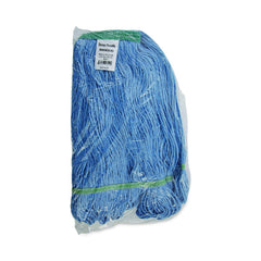 Boardwalk Super Loop Cotton/Synthetic Fiber Wet Mop Head with 1 in. Headband - Blue (12/Carton)