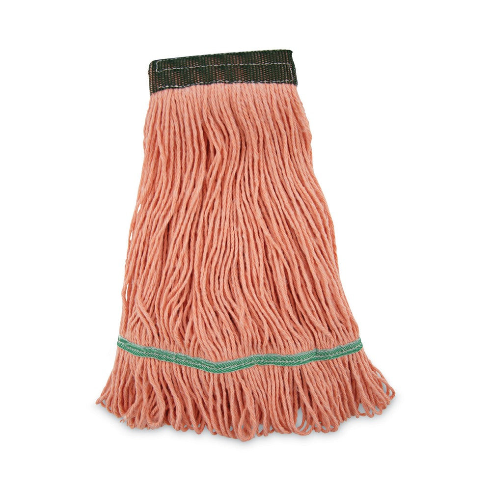 Boardwalk 5 in. Super Loop Cotton/Synthetic Fiber Wet Mop Head - Medium, Orange (12/Carton)