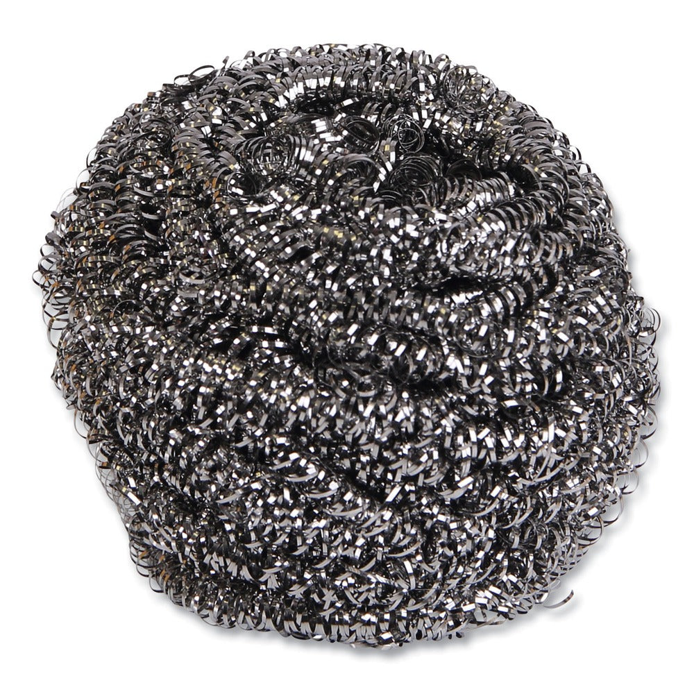 Boardwalk 84BWK SS 2-1/2 in. x 2-3/4 in. Stainless Steel Scrubber - Steel Gray (12/Carton)
