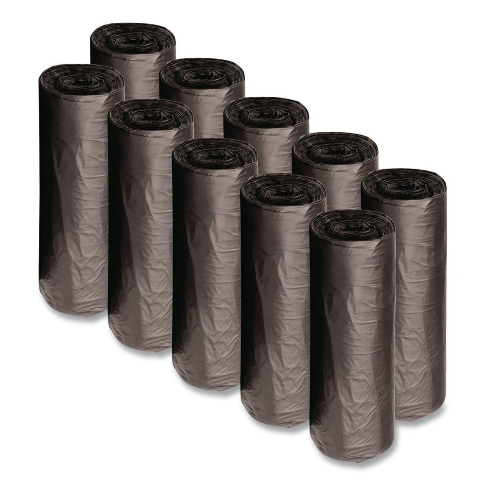 Boardwalk 40 in. x 46 in. 45 gal. 1.2 mil Recycled Low-Density Polyethylene Can Liners - Black (100/Carton)