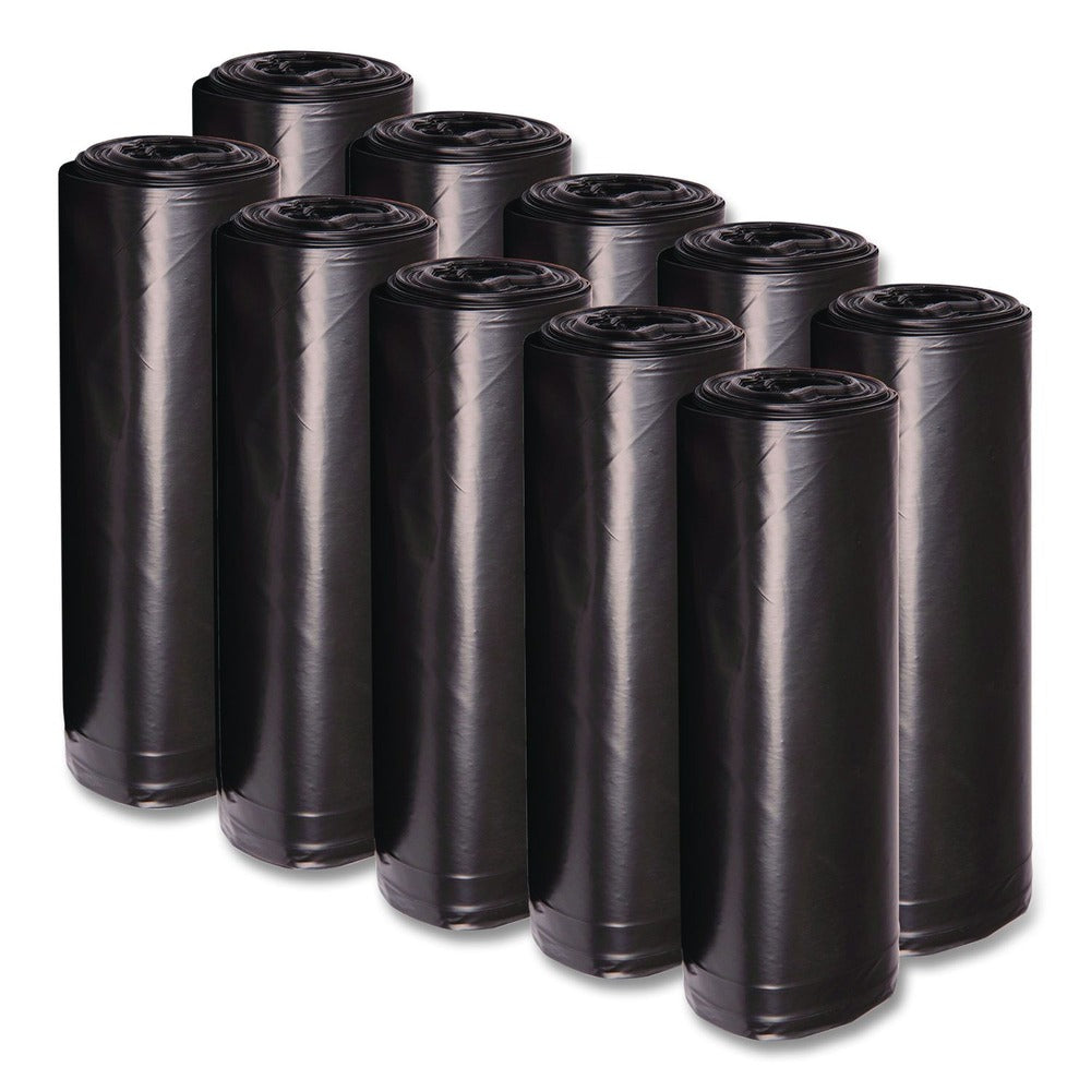 Boardwalk X8046XKKR01 40 in. x 46 in. 45 gal. 1.6 mil Recycled Low-Density Polyethylene Can Liners - Black (100/Carton)