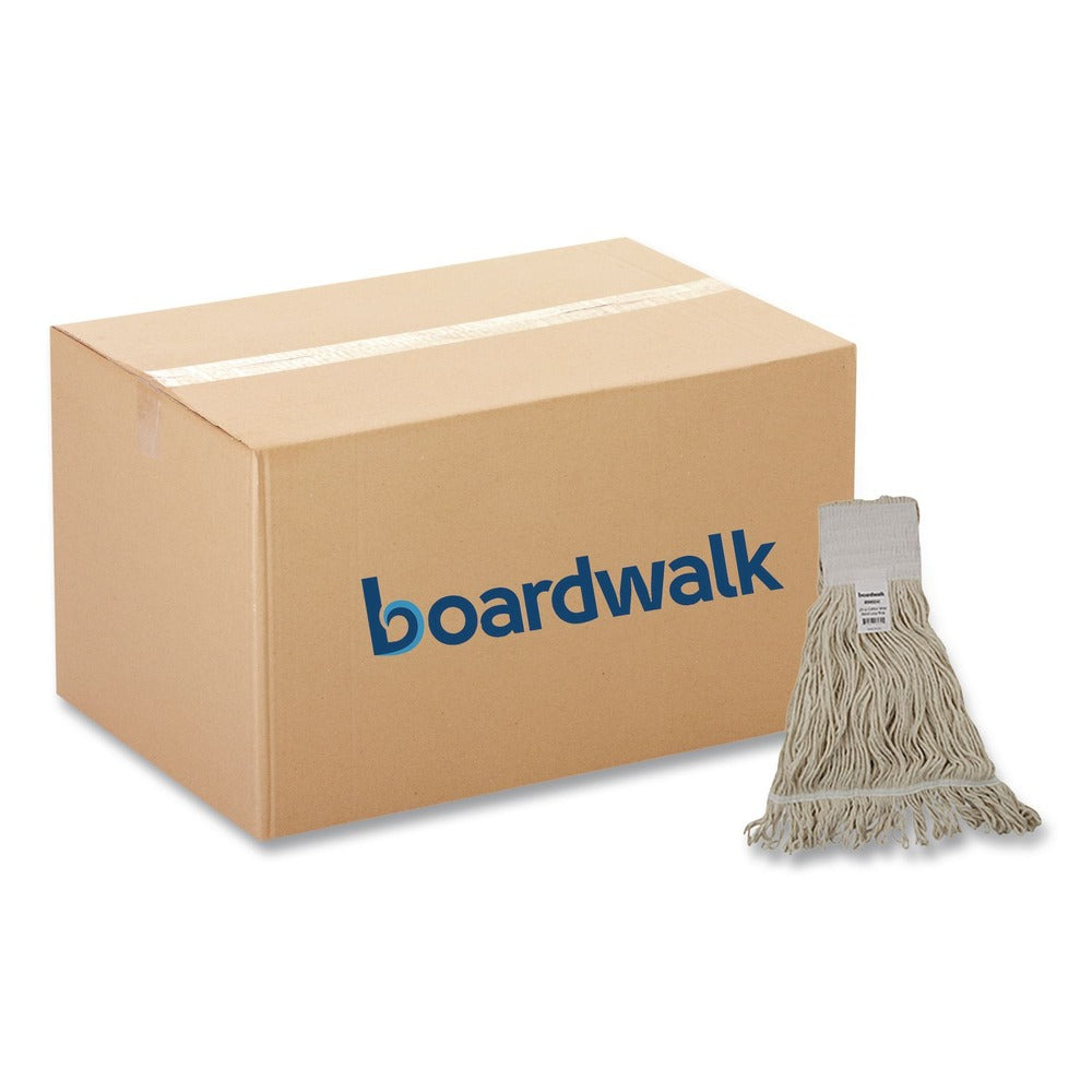 Boardwalk 12/Carton Pro Loop Web/Tailband 24 oz. Premium Saddleback Mop Heads - White