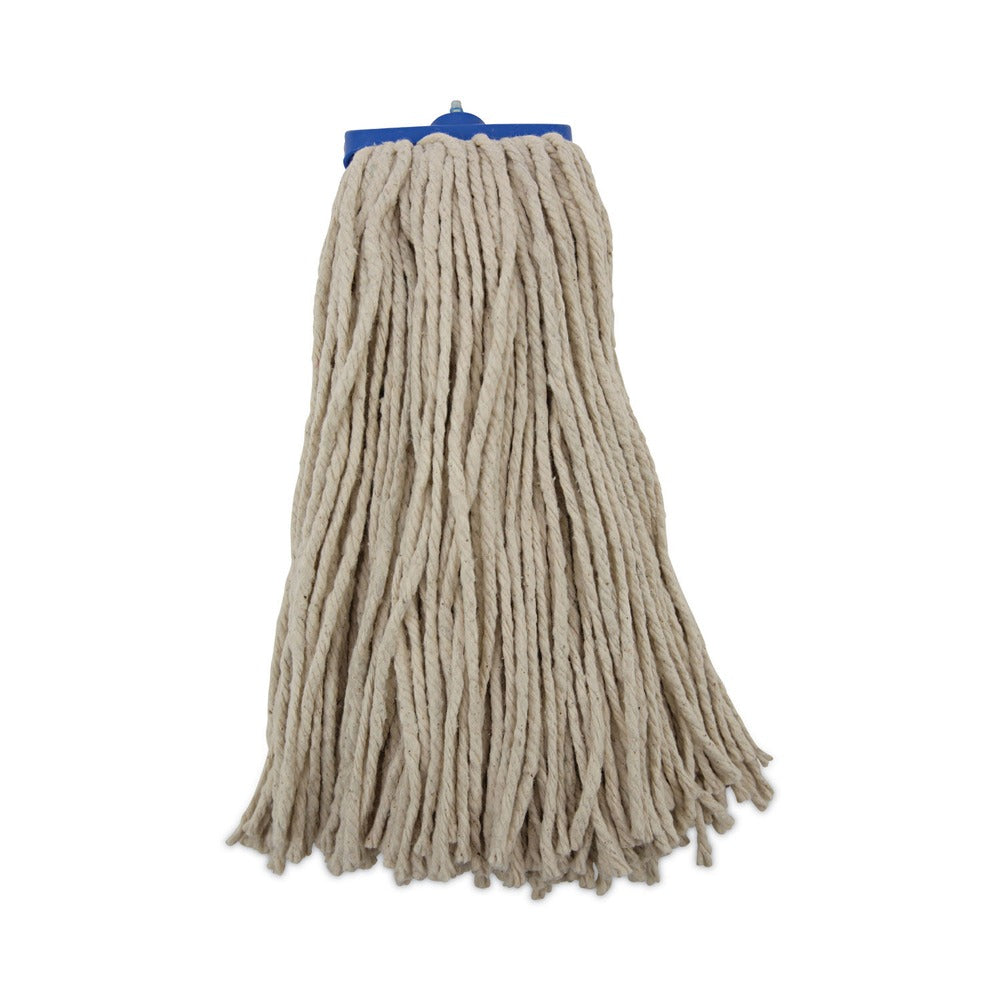 Boardwalk 16 oz. Cut-End Lie-Flat Cotton Wet Mop Head - White