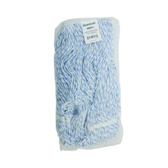 Boardwalk BWK542CT Narrow Floor Finish Rayon/Polyester Mop Head - Medium, White/Blue (12/Carton)