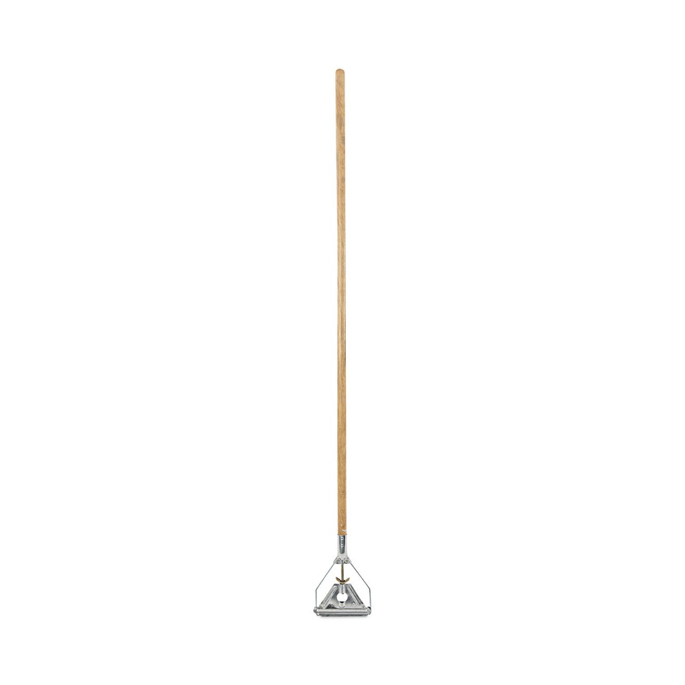 Boardwalk Quick Change 0.88 in. Diameter x 54 in. Metal Head Wooden Mop Handle - Junior, Natural