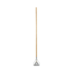 Boardwalk Quick Change 0.88 in. Diameter x 54 in. Metal Head Wooden Mop Handle - Junior, Natural