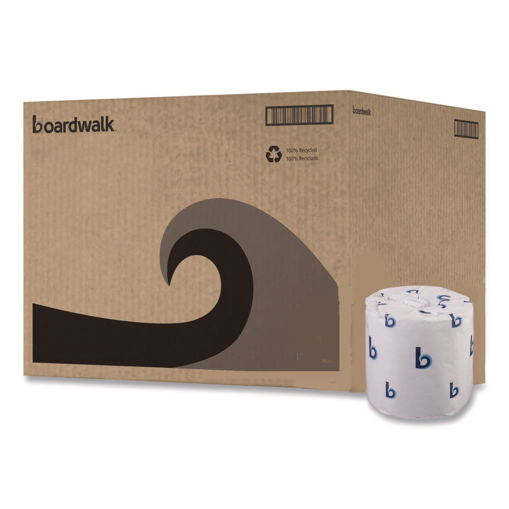 Boardwalk 2-Ply Standard Septic Safe 4 in. x 3 in. Toilet Tissue - White (96/Carton)