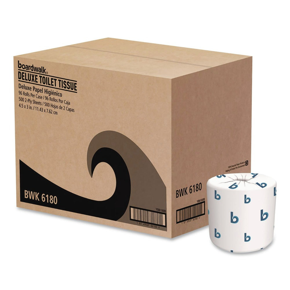 Boardwalk 2-Ply Septic Safe 125 ft. Roll Length Toilet Tissue - White (96/Carton)
