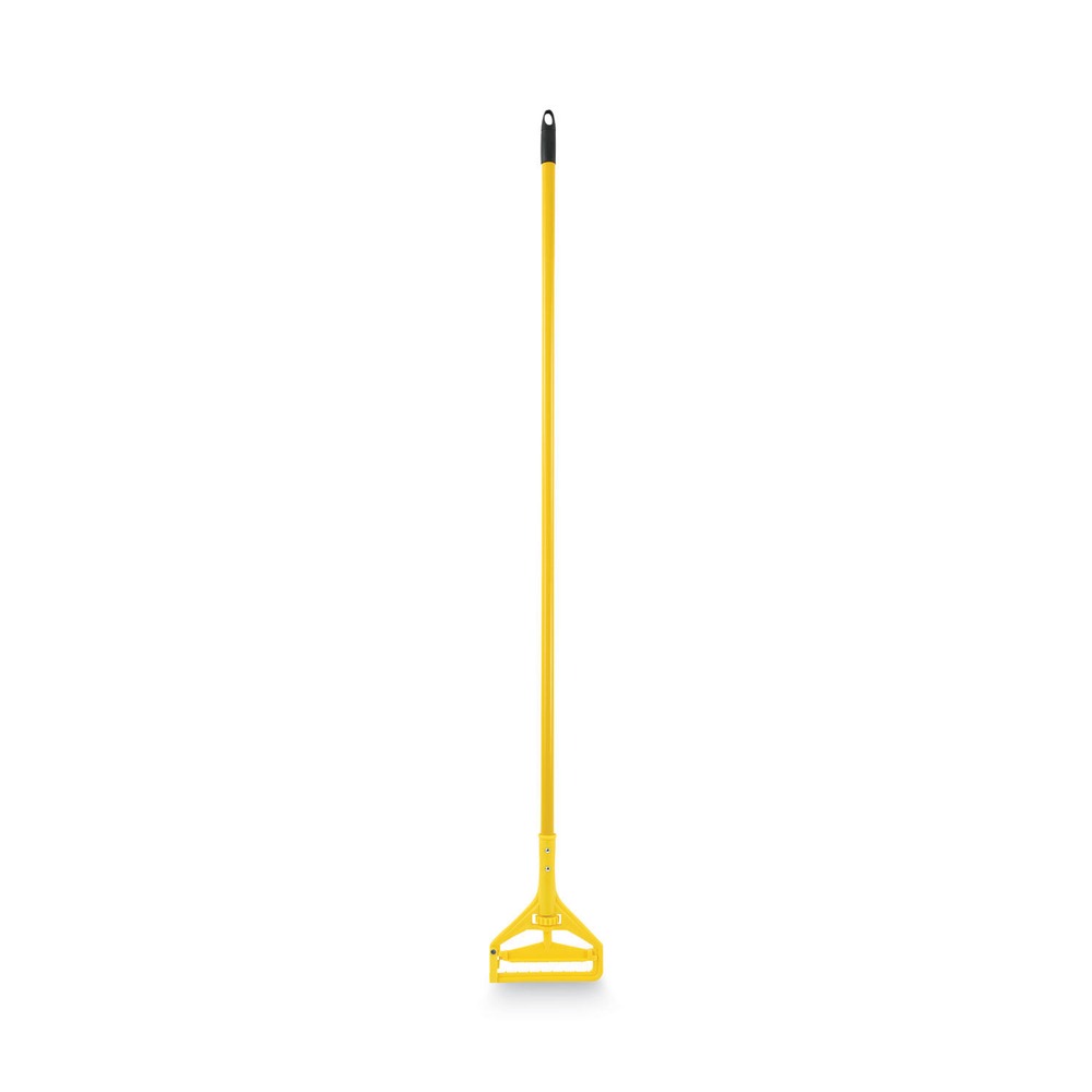 Boardwalk 60 in. Quick Change Side-Latch Plastic Mop Head Aluminum Handle - Yellow