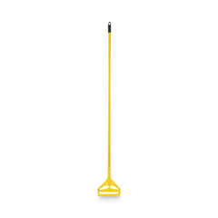 Boardwalk 60 in. Quick Change Side-Latch Plastic Mop Head Aluminum Handle - Yellow