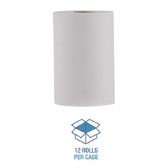 Boardwalk 8 in. x 350 ft. 1-Ply Hardwound Nonperforated Paper Towels - White (12/Carton)