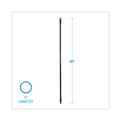 Boardwalk 1 in. Diameter x 60 in. Fiberglass Broom Handle Nylon Plastic Threaded End - Black