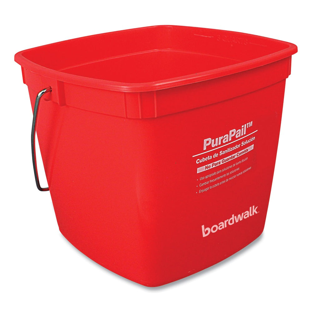 Boardwalk PuraPail 6 qt. Polypropylene Bucket - Red/White