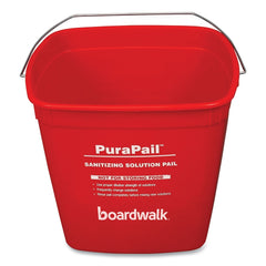Boardwalk PuraPail 6 qt. Polypropylene Bucket - Red/White