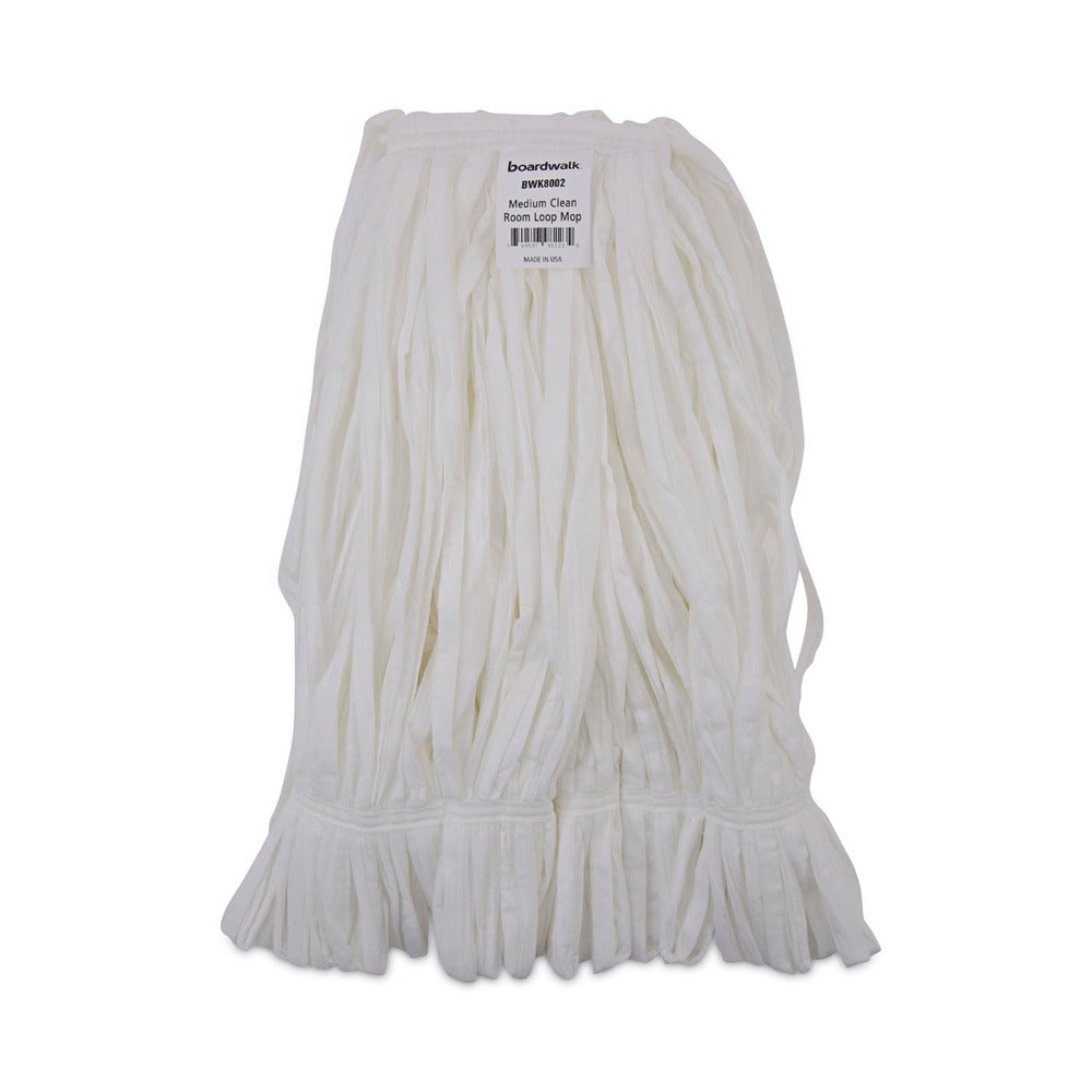 Boardwalk Enviro Clean Looped Mop Head With Tailband - Medium, White (12/Carton)