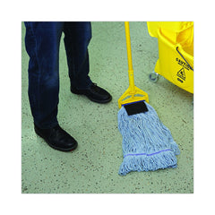 Boardwalk BWK903BL Loop-End Cotton with Scrub Pad Mop Head - Large (12/Carton)