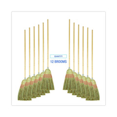 Boardwalk BWK926YCT 56 in. Yucca/Corn Fiber Bristles Parlor Broom - Natural (12/Carton)