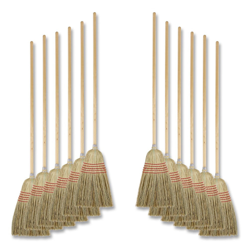 Boardwalk BWK926YCT 56 in. Yucca/Corn Fiber Bristles Parlor Broom - Natural (12/Carton)