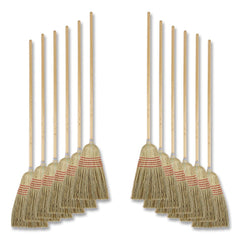 Boardwalk BWK926YCT 56 in. Yucca/Corn Fiber Bristles Parlor Broom - Natural (12/Carton)