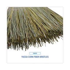 Boardwalk Yucca Corn Fiber Bristle Warehouse Brooms with 56 in. Handle - Natural (12/Carton)