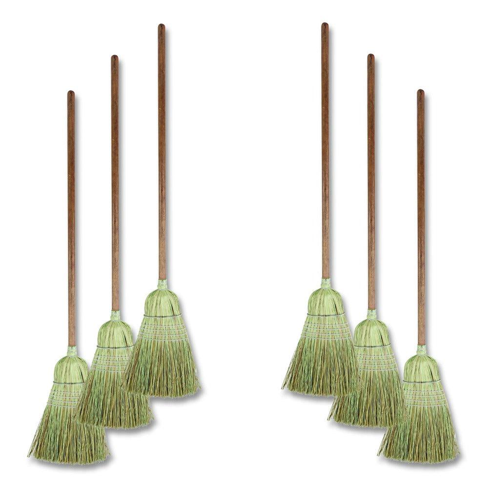 Boardwalk 60 in. Corn/Synthetic Fiber Bristle Broom - Gray/Natural (6/Carton)