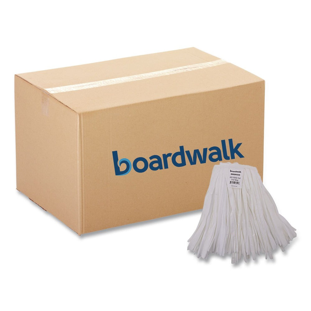 Boardwalk #20 Nonwoven Rayon/Polyester Cut End Edge Mop - White (12/Carton)