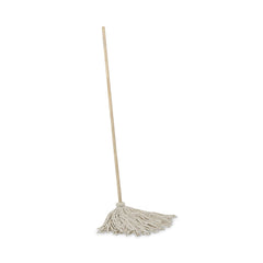 Boardwalk 50 in. Wood Handle #24 Cotton Head Deck Mop - White (6/Carton)