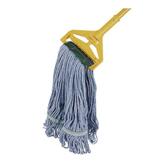 Boardwalk Medium Blue Cotton/Rayon/Synthetic Head and 60 in. Natural/Yellow Wood/Metal Handle Cleaning Kit (1-Kit)