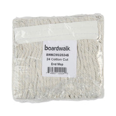 Boardwalk #24 Banded Cotton Mop Heads - White (12/Carton)