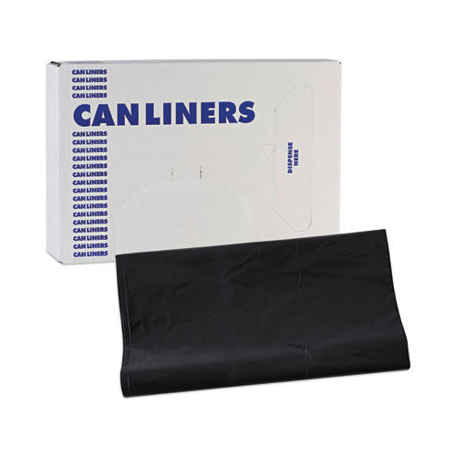 Boardwalk H8647WKK 56 Gallon 1.7 mil 43 in. x 47 in. Flat Pack Linear Low Density Industrial Can Liners - Black (100/Carton)