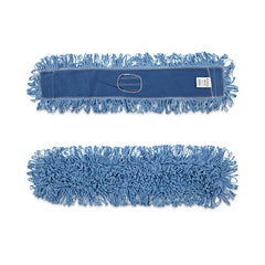 Boardwalk 60 in. Natural Wood/Metal Handle 36 in. x 5 in. Blue Blended Synthetic Head Dry Mopping Kit (1-Kit)