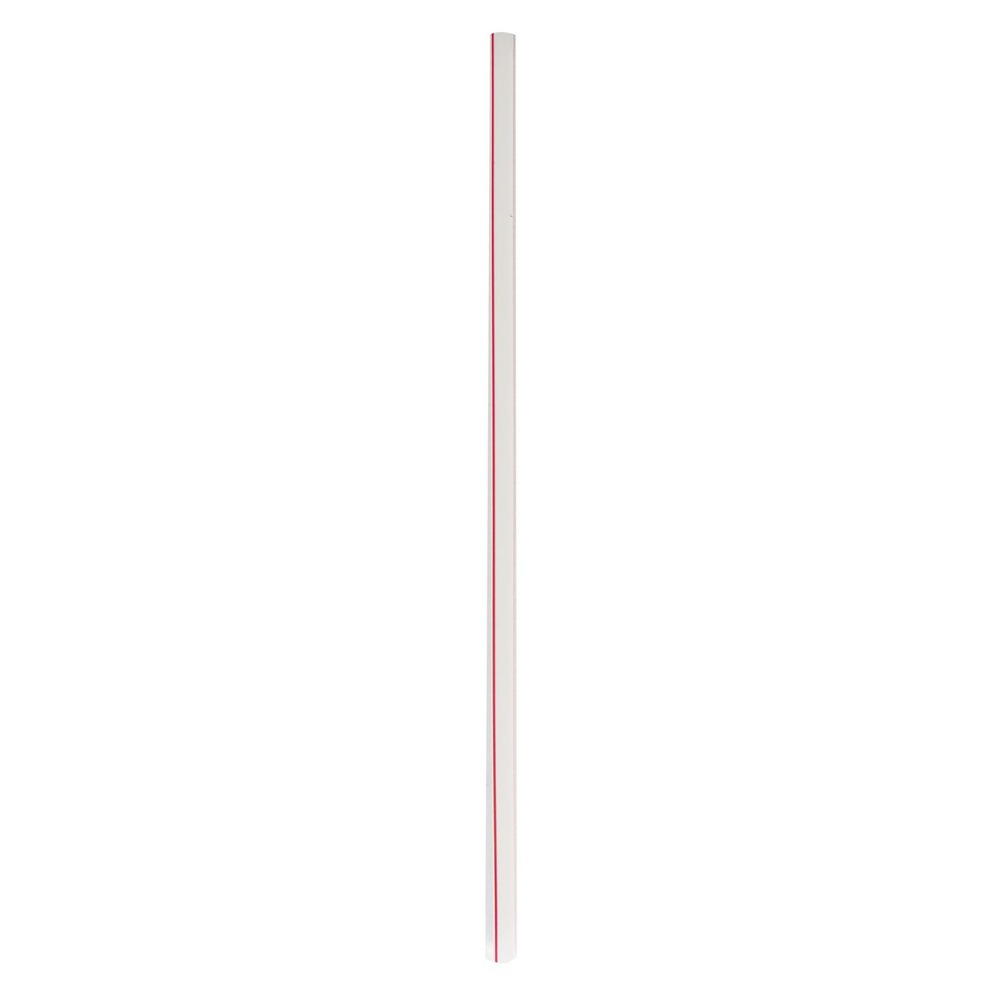 Boardwalk BWKJSTW1025RW 10.25 in. Wrapped Jumbo Polypropylene Straws - Red/White Striped (2000/Carton)