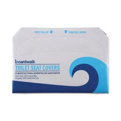Boardwalk 14.17 in. x 16.73 in. Premium Half-Fold Toilet Seat Covers - White (250/Sleeve, 4 Sleeves/Carton)
