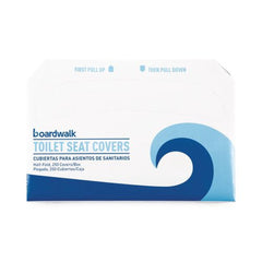 Boardwalk 14.17 in. x 16.73 in. Premium Half-Fold Toilet Seat Covers - White (250/Sleeve, 10 Sleeves/Carton)