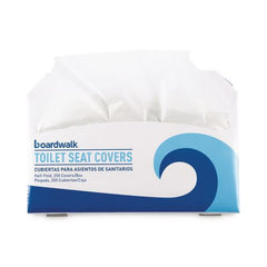 Boardwalk 14.17 in. x 16.73 in. Premium Half-Fold Toilet Seat Covers - White (250/Sleeve, 10 Sleeves/Carton)
