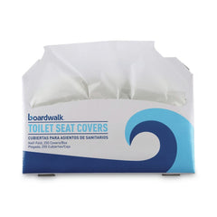 Boardwalk 14.17 in. x 16.73 in. Premium Half-Fold Toilet Seat Covers - White (250/Sleeve, 20 Sleeves/Carton)