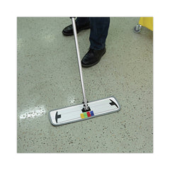 Boardwalk 18 in. x 5 in. Hook and Loop Back Split Microfiber Mop Head - Blue (1 Dozen)