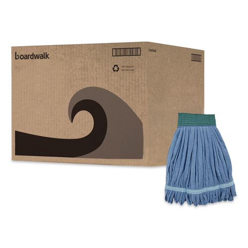 Boardwalk Microfiber Looped-End Wet Mop Head - Medium, Blue (12/Carton)