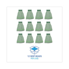 Boardwalk Microfiber Looped-End Wet Mop Heads - Medium, Green (12/Carton)