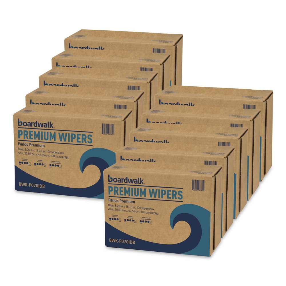 Boardwalk 8.26 in. x 16.75 in. Hydrospun Wipers - Blue (1000/Carton)