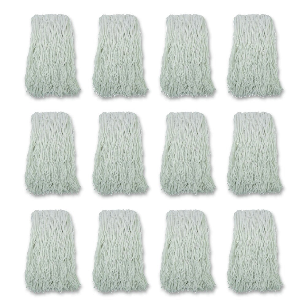 Boardwalk Banded Rayon 24 oz. Cut-End Mop Heads - White (12/Carton)