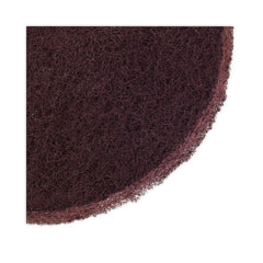 Boardwalk 16 in. Diameter Deep Scrub Pads - Maroon (10/Carton)