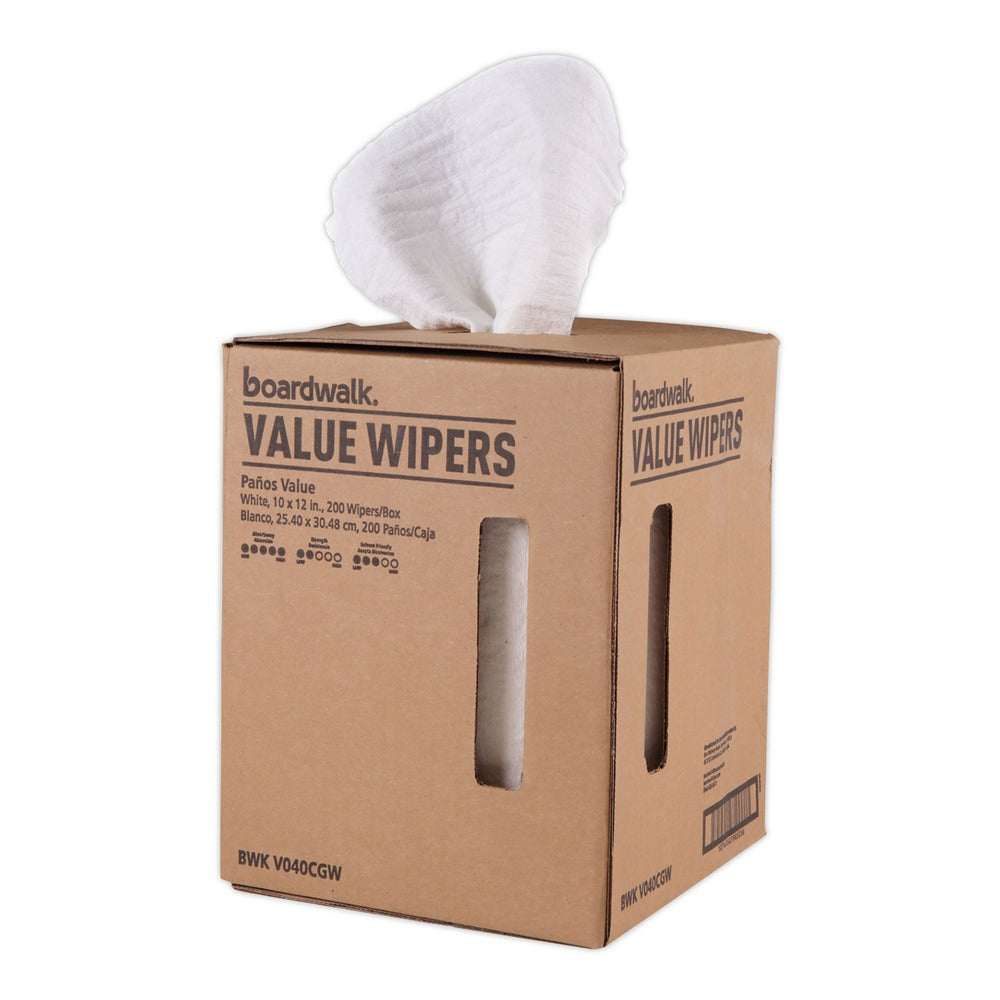 Boardwalk 10 in. x 12 in. Centerpull DRC Wipers - White (200/Carton)