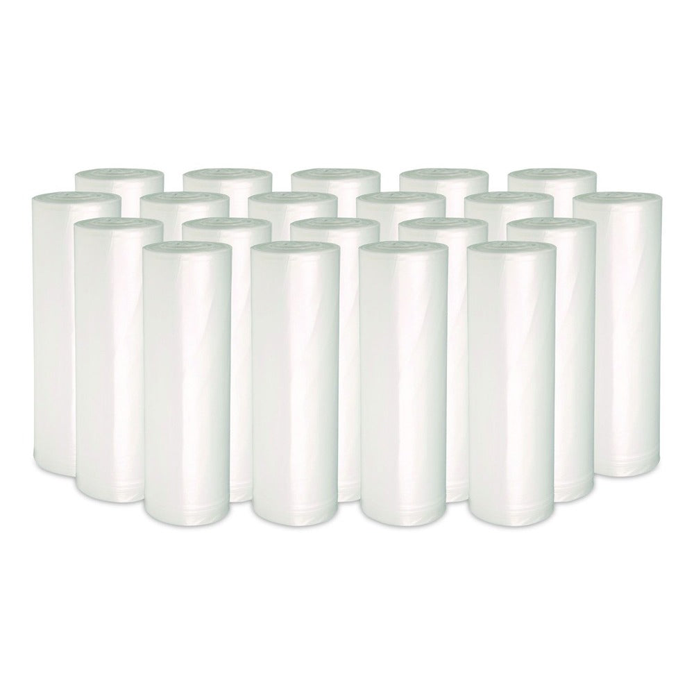 Boardwalk Z4833RNKR01 16 Gallon 6 mic 24 in. x 33 in. Perforated Roll High-Density Can Liners - Natural (50 Bags/Roll, 20 Rolls/Carton)