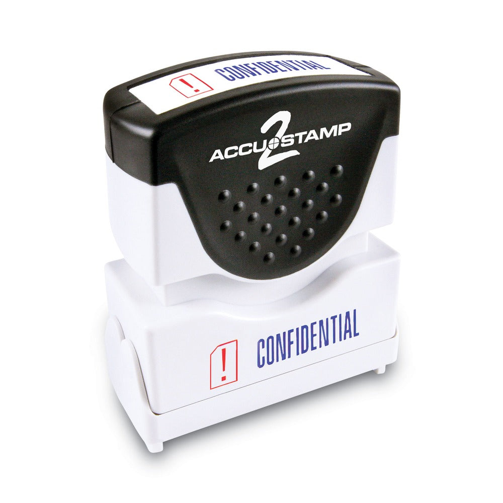 ACCUSTAMP2 1.63 in. x 0.5 in. CONFIDENTIAL Pre-Inked Shutter Stamp - Red/Blue