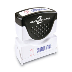 ACCUSTAMP2 1.63 in. x 0.5 in. CONFIDENTIAL Pre-Inked Shutter Stamp - Red/Blue