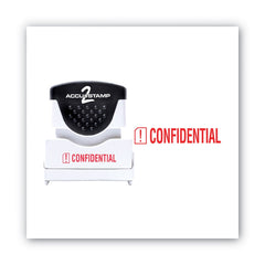 ACCUSTAMP2 1.63 in. x 0.5 in. CONFIDENTIAL Pre-Inked Shutter Stamp - Red
