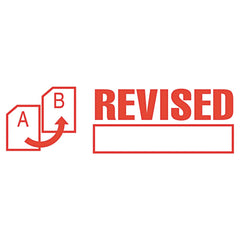 ACCUSTAMP2 1.63 in. x 0.5 in. REVISED Pre-Inked Shutter Stamp - Red