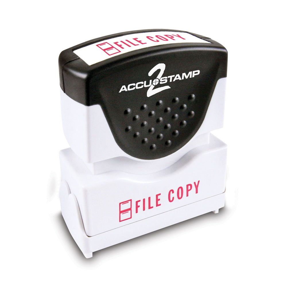 ACCUSTAMP2 1.63 in. x 0.5 in. FILE COPY Pre-Inked Shutter Stamp - Red