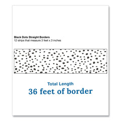 Carson-Dellosa 3 in. x 3 ft. Dotted Straight Borders - Black/White (12/Pack)